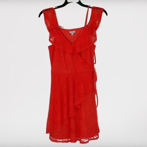 LoveFire Womens Faux wrap lace dress Hibiscus SP